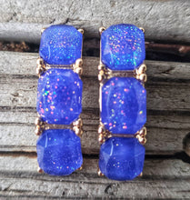 Neon halfmoon gem earrings