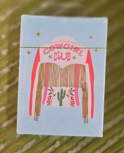 Cowgirl playing cards