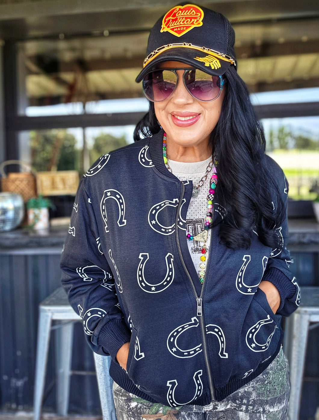 Western horseshoe zip up