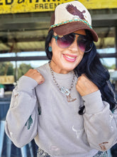 Embriodered cozy western sweatshirt