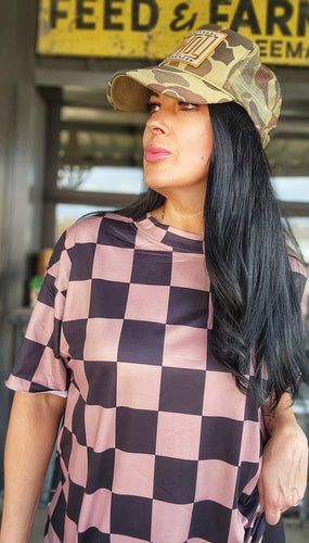 Mamacita oversized checkered tee
