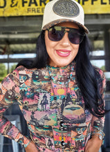 Mamacita cosmic cowgirl mesh top