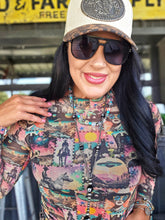 Mamacita cosmic cowgirl mesh top