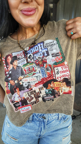 Mamacita Honky Tonk Gilleys mom crop tee