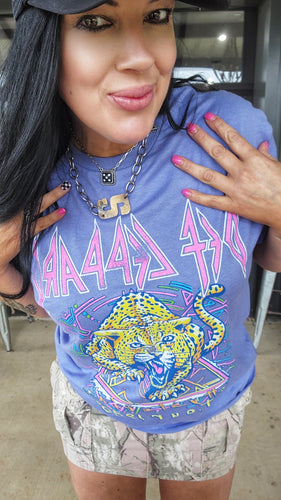 Retro Def Leppard neon tee