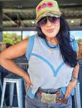 Mamacita Dakota knit denim color sweater top