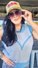 Mamacita Dakota knit denim color sweater top