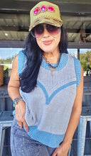 Mamacita Dakota knit denim color sweater top