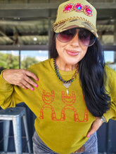 Mamacita lucky me cowboy sweater