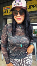 Mamacita camo mesh top
