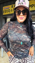 Mamacita camo mesh top
