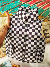 Checkered puffer vest