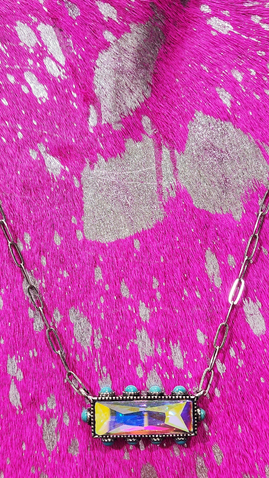 Tulsa time iridescent pink necklace