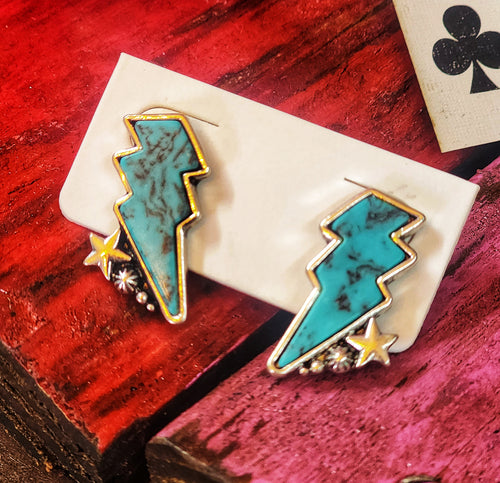 Star power bolt earrings