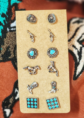 Western set earring studs