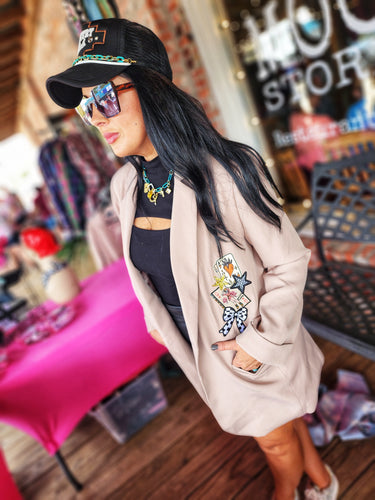 Customized patched blazer