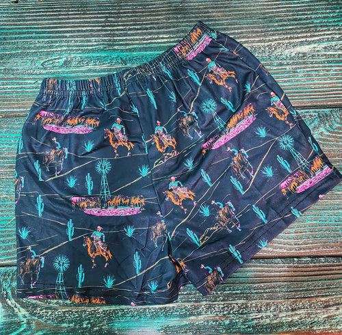 Ranch hand print shorts