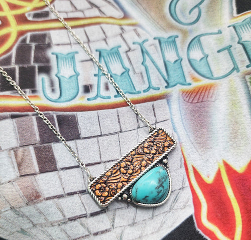 Faux tooled necklace