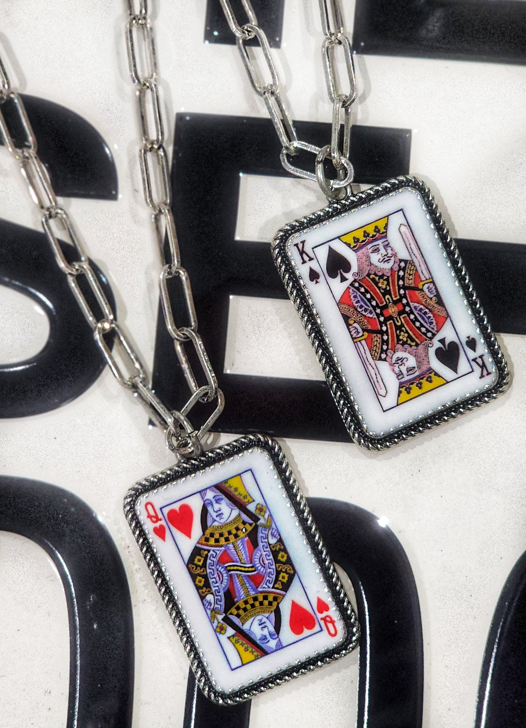 Queen & King of hearts necklace