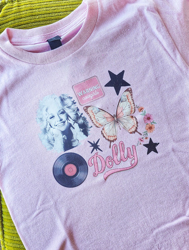 Dolly light pink butterfly tee