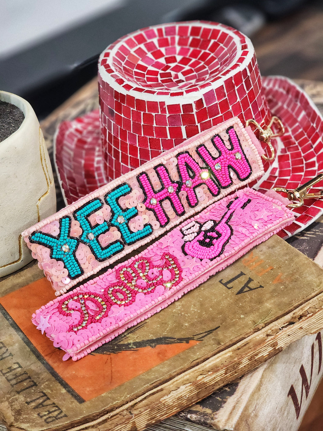 Sequined keychains