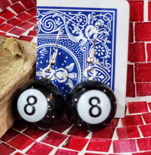 Eight ball dream earrings