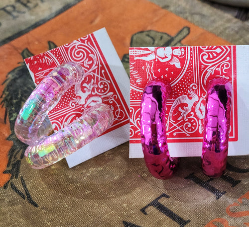Girl power hoop earrings