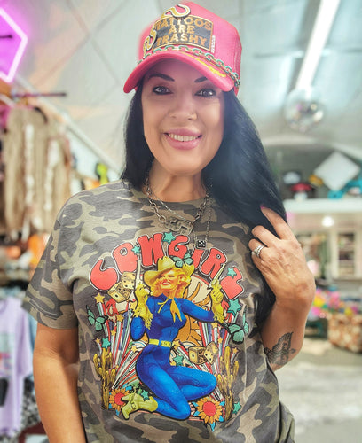 Camo cowgirl mamacita tee