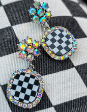 Checkmate checkered bling earrings