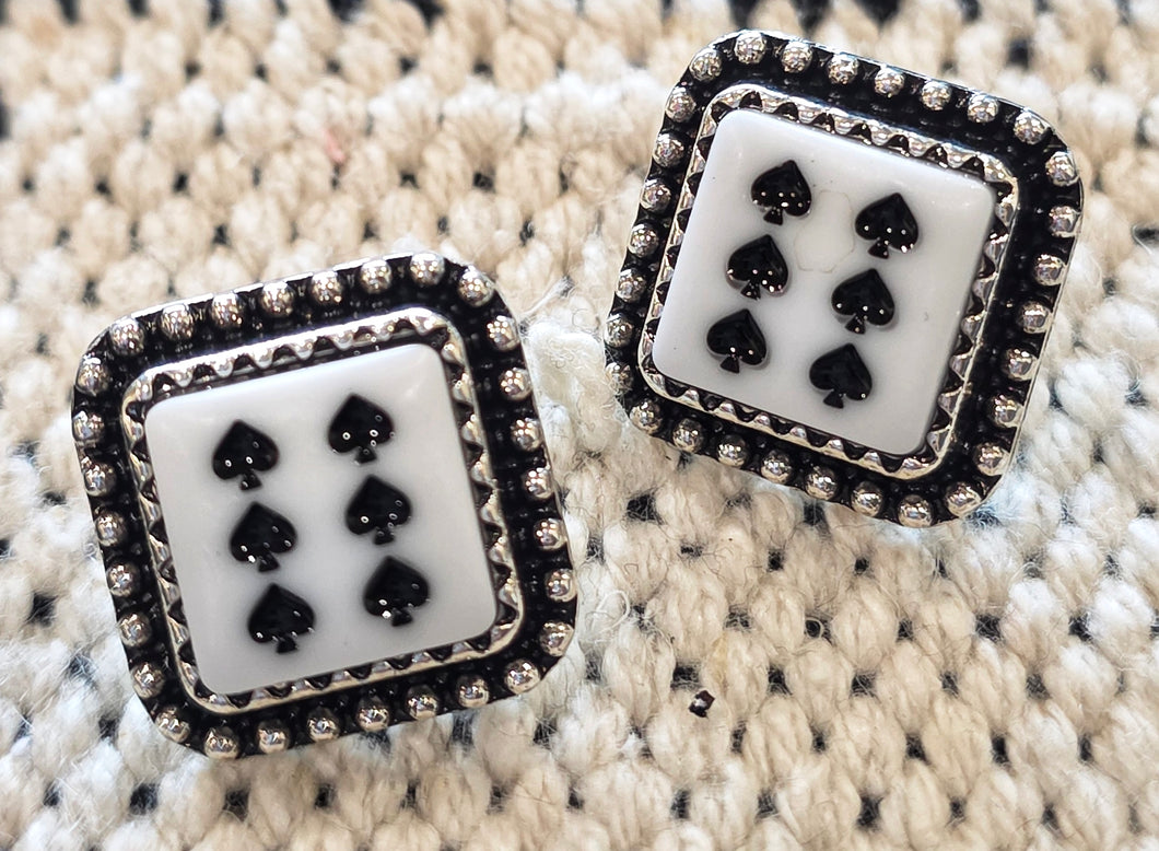 Dice studded earrings