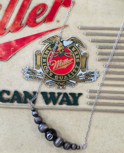 8ball faux pearl necklace