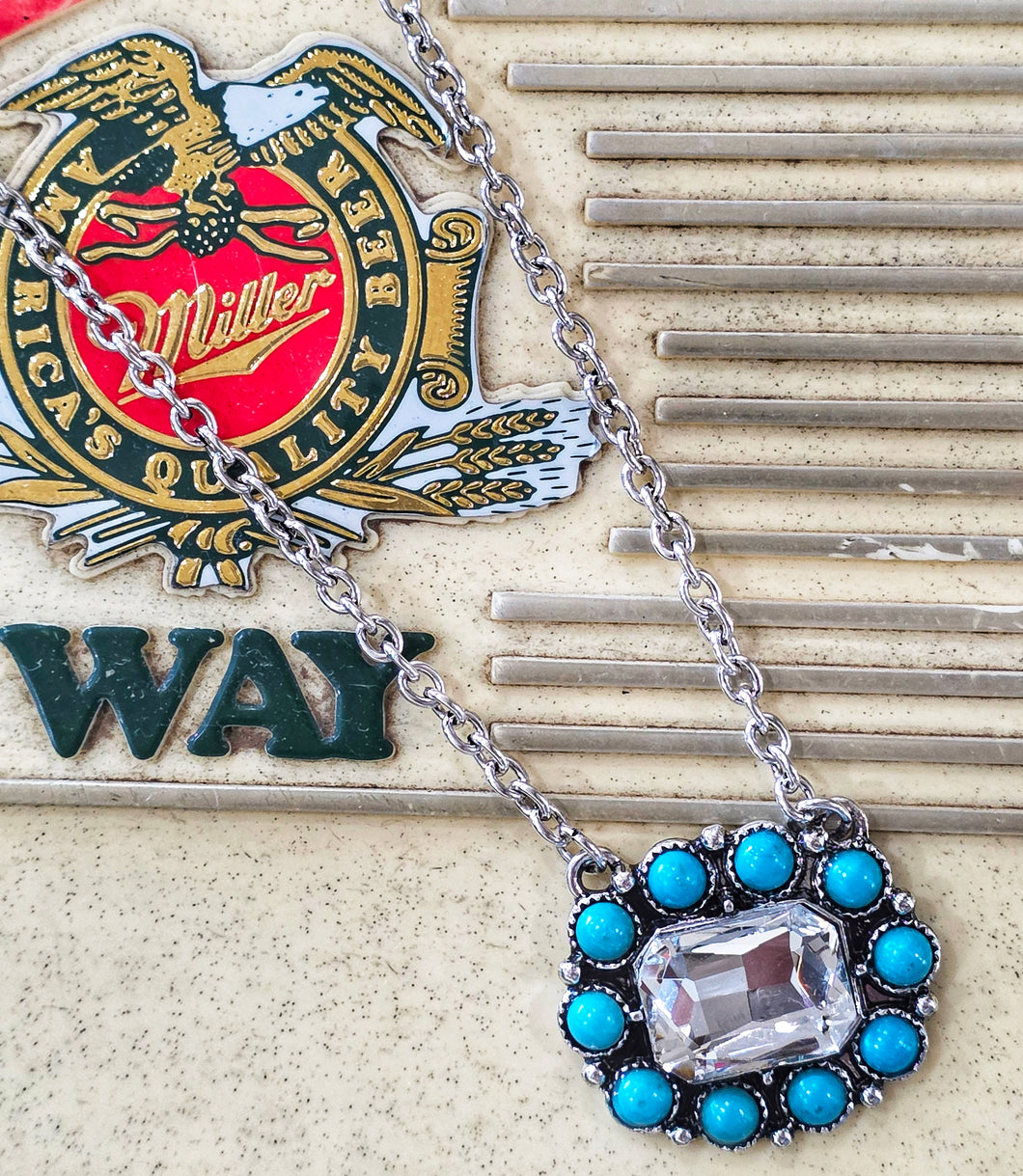 Turquoise bling necklace