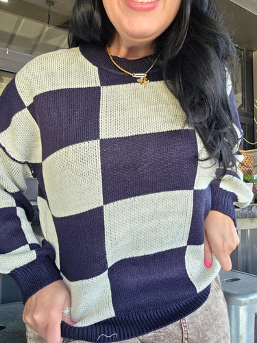 Mamacita Checkered oversized sweater