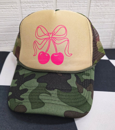 Cherry on top camo hat/cap