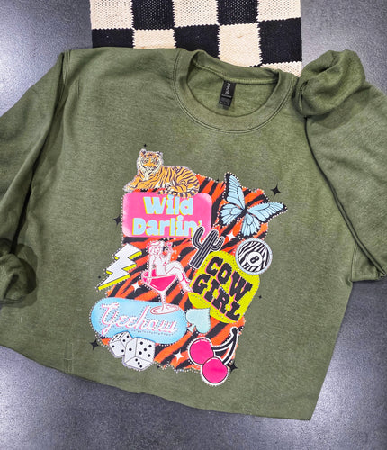 Mamacita wild darlin yeehaw bling sweastshirt
