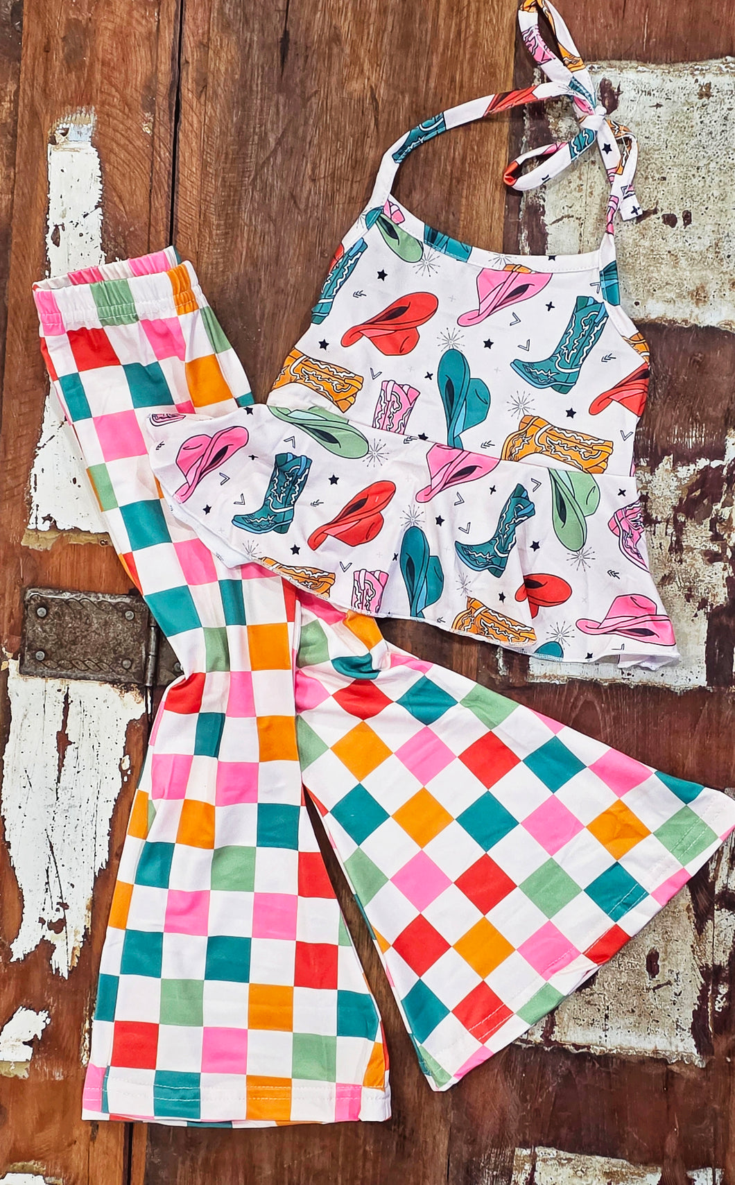 Cowgal checkered western set