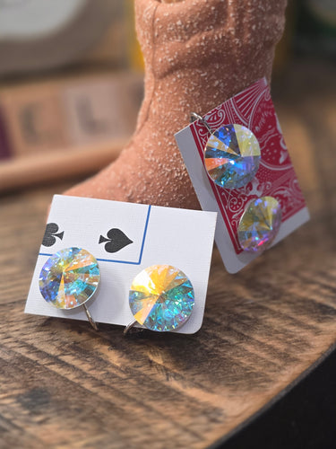 Prism bling stud clip on earrings