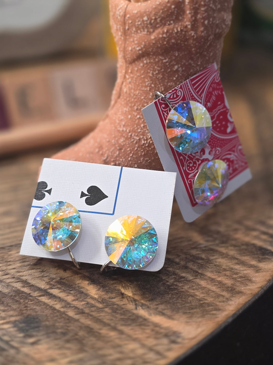 Prism bling stud clip on earrings