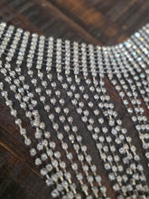 Fringed long bling necklace