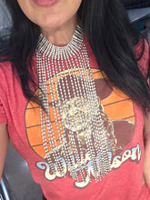 Fringed long bling necklace