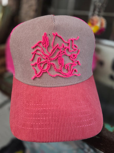 Courderoy western hot pink hat