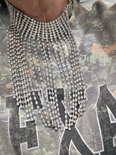 Fringed long bling necklace
