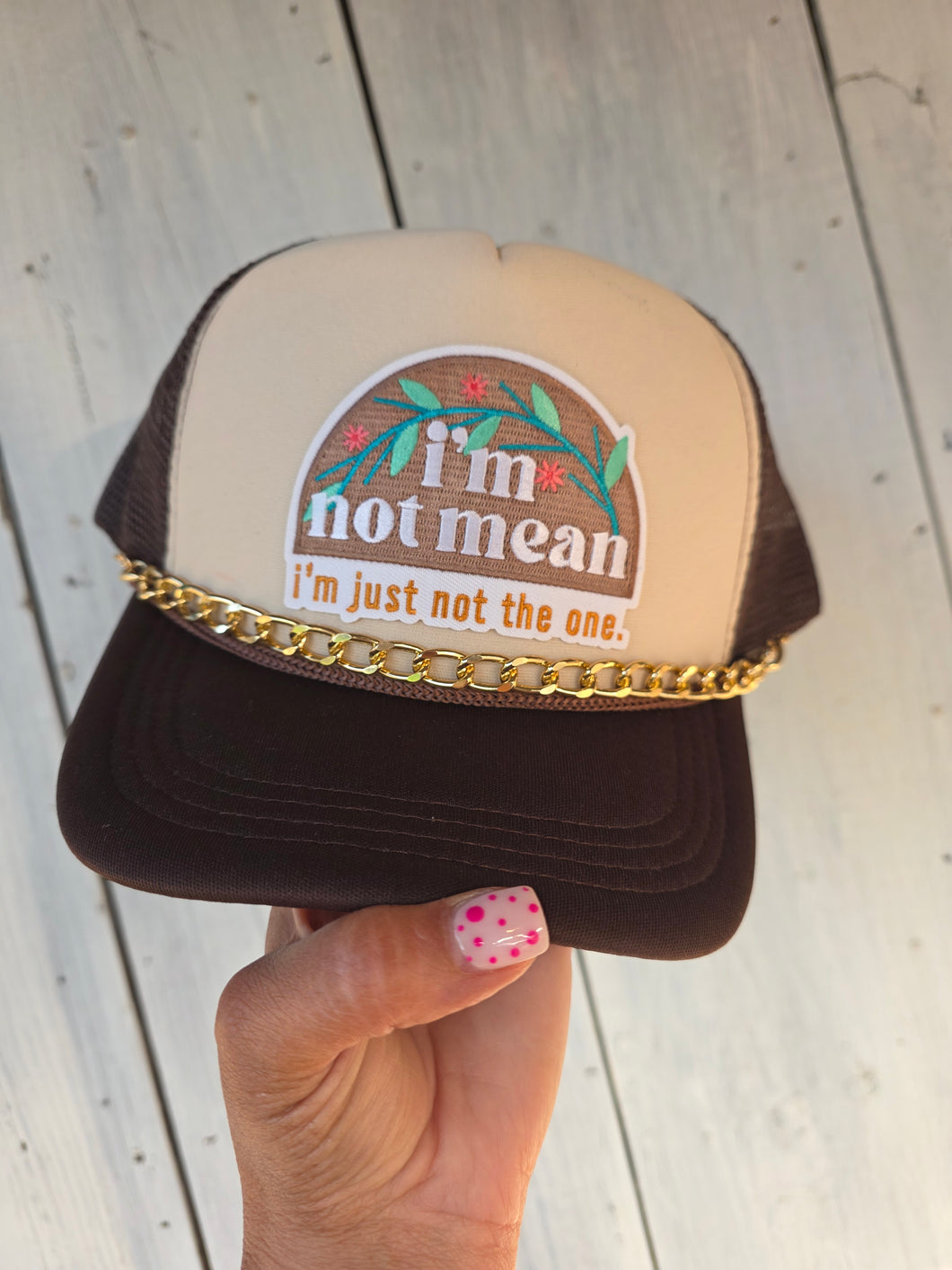 Im not mean trucker hat