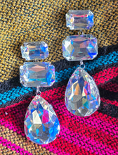 Big gemstone bling earrings