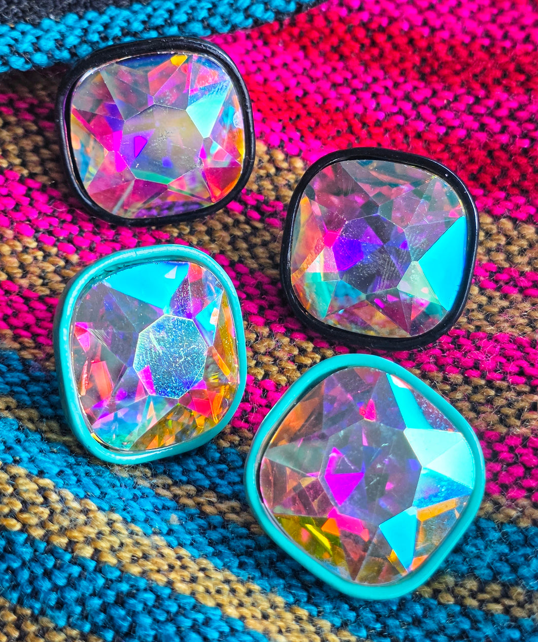 Single gemstone bling earrings