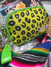 Neon leopard make up pouch