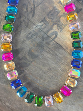 Big bold gem stone necklace with earrings