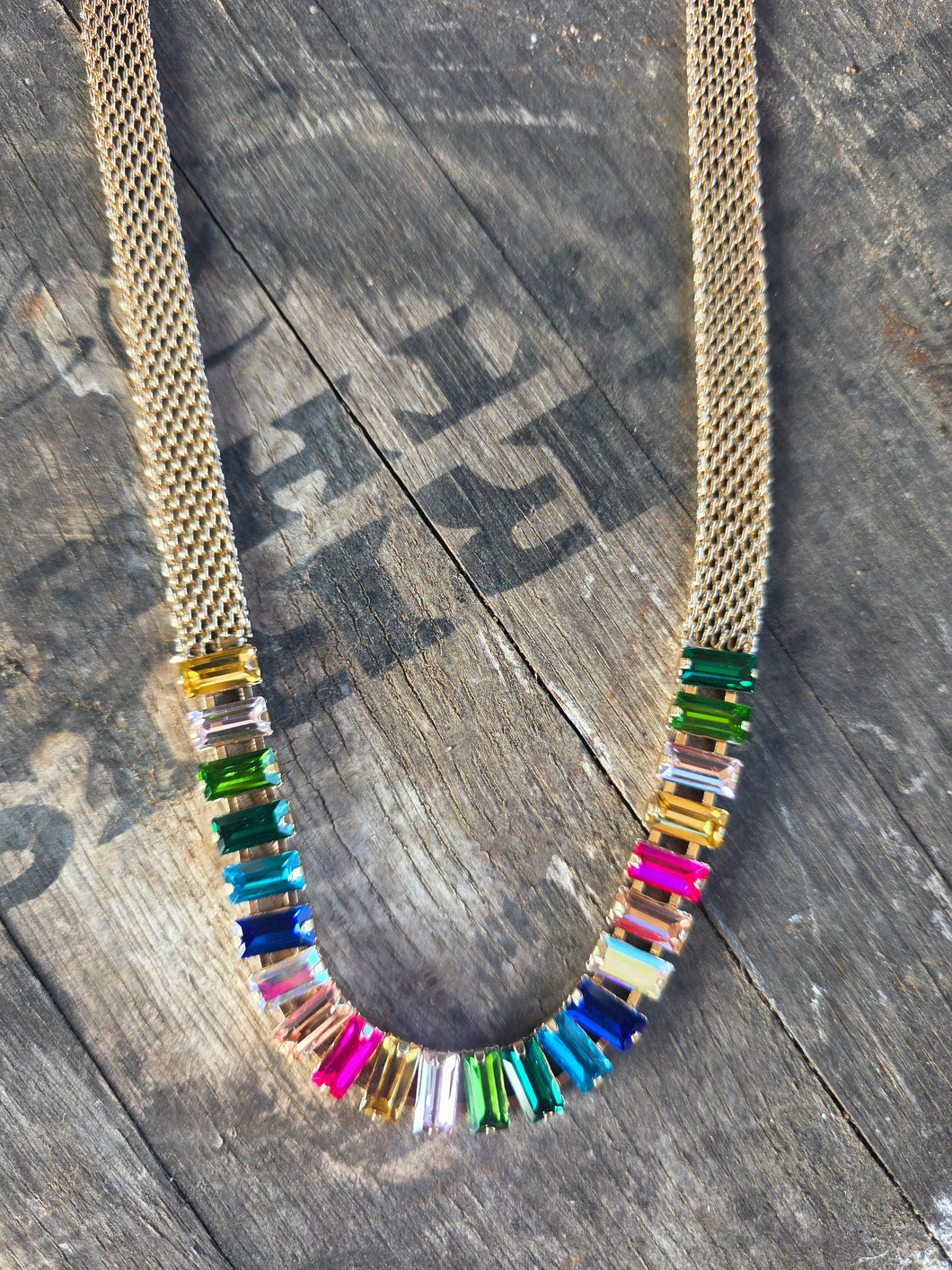 Little bold gem stone necklace with earrings