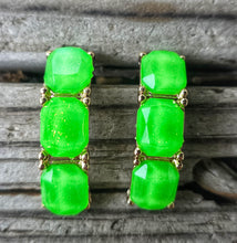 Neon halfmoon gem earrings
