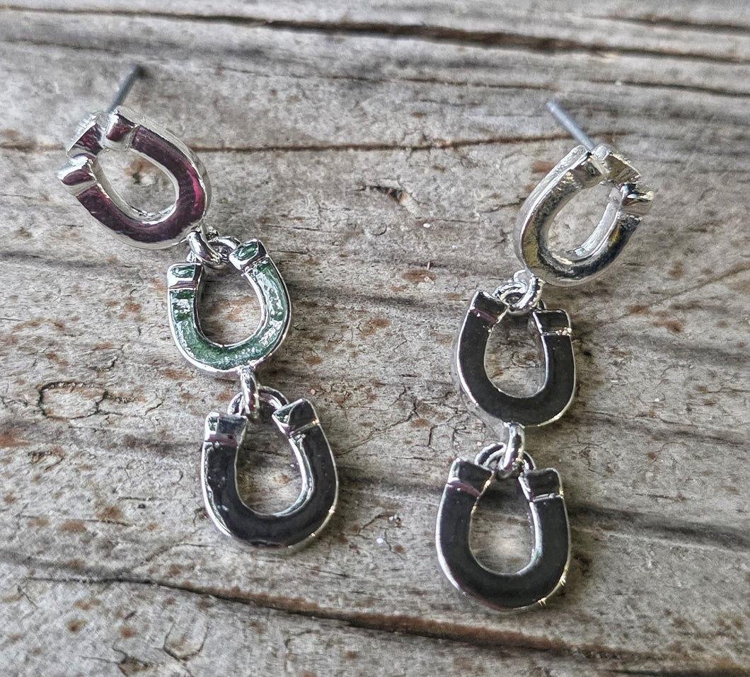 Triple horsehoe earrings